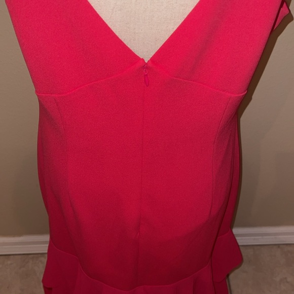 Badgley Mischka ruffle sleeveless maxi dress wedding guest size 14 - Picture 4 of 8